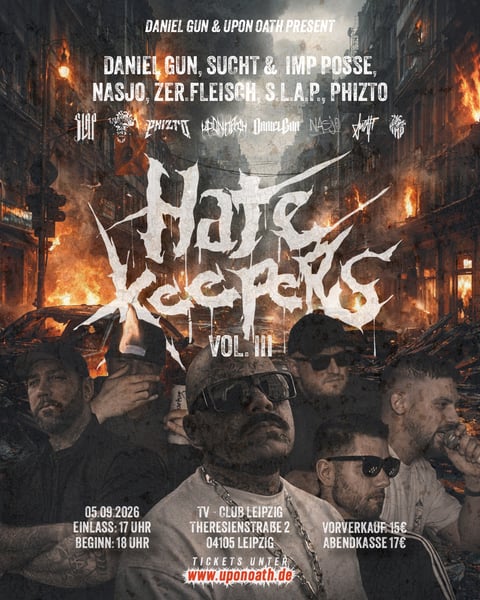 Image of HATEKEEPERS VOL. 3 LEIPZIG TV CLUB 05.09.26 TICKET