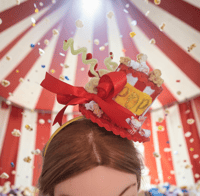 Image 7 of Popcorn/Carnival Themed Tophat on a Headband 