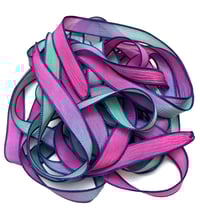 Image 2 of 1PC. SERENDIPITY TALE 42" hand dyed wrist wrap bracelet silk ribbon//Yoga wrist wrap bracelet ribbon