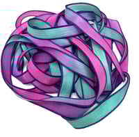 Image 3 of 1PC. SERENDIPITY TALE 42" hand dyed wrist wrap bracelet silk ribbon//Yoga wrist wrap bracelet ribbon