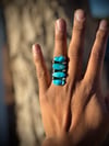 Sleeping Beauty Turquoise  row Ring