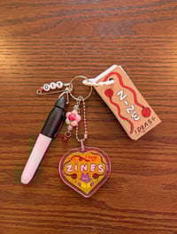 Image 1 of Cat - I Love Zines keychain + mini notebook + mini sharpie