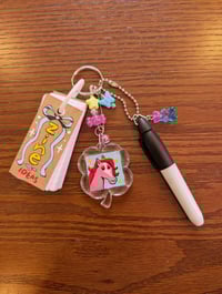 Image 1 of Pink Pony - I love zines keychain + mini zine idea notebook + marker