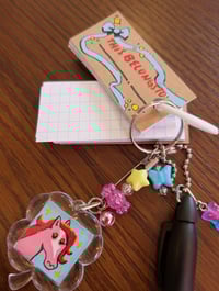 Image 2 of Pink Pony - I love zines keychain + mini zine idea notebook + marker