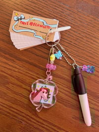 Image 3 of Pink Pony - I love zines keychain + mini zine idea notebook + marker
