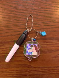 Horse Checkered - Marker + Hand Drawn Keychain