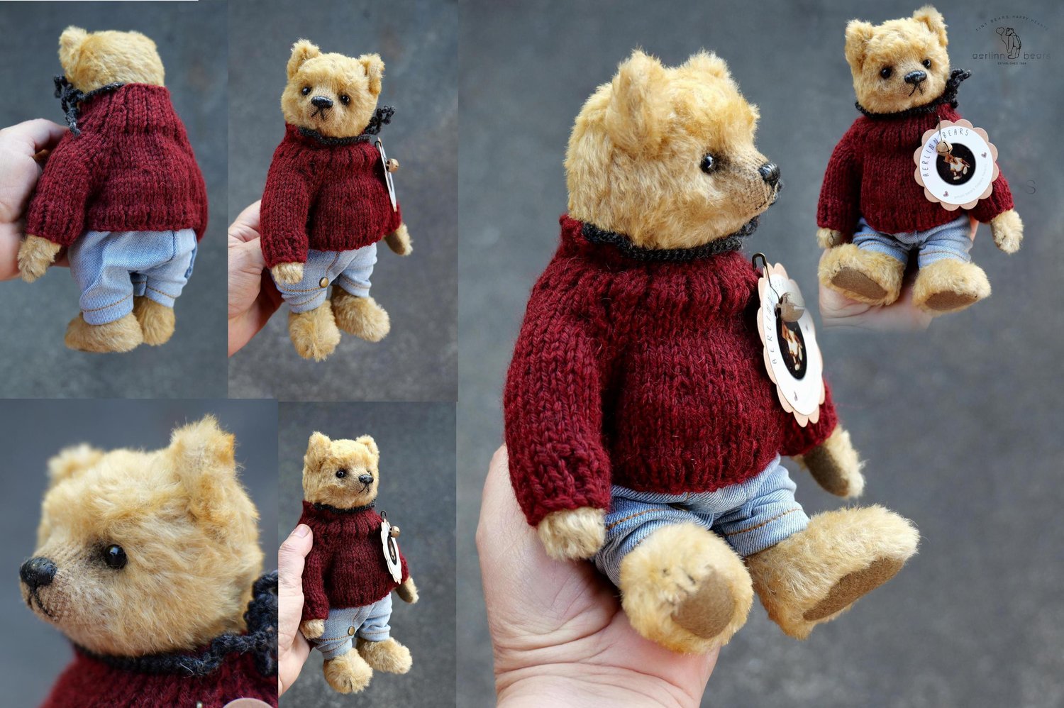 Image of Mohair Artist Teddy Bear One Of A Kind Art Doll from Aerlinn Bears