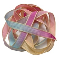 Image 6 of 1PC. FAIRY DUST 42" hand dyed wrist wrap bracelet silk ribbon//Yoga wrist wrap bracelet ribbon