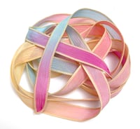 Image 2 of 1PC. FAIRY DUST 42" hand dyed wrist wrap bracelet silk ribbon//Yoga wrist wrap bracelet ribbon