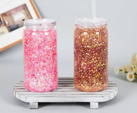 Image 1 of Snow Globe Cup 16 oz Handmade Glitter