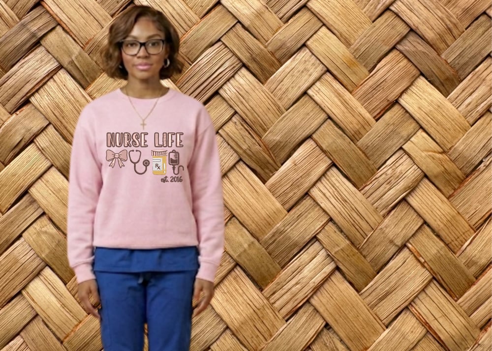 Image of Nurse Life Embroidered Sweatshirt | Custom Medical Professional Crewneck