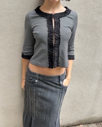 Image 1 of STRIPED RUFFLE TOP