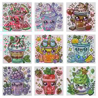 Image 2 of Boba Drinks Mini Diamond Painting Kit by HbmClipart