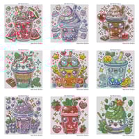 Image 3 of Boba Drinks Mini Diamond Painting Kit by HbmClipart