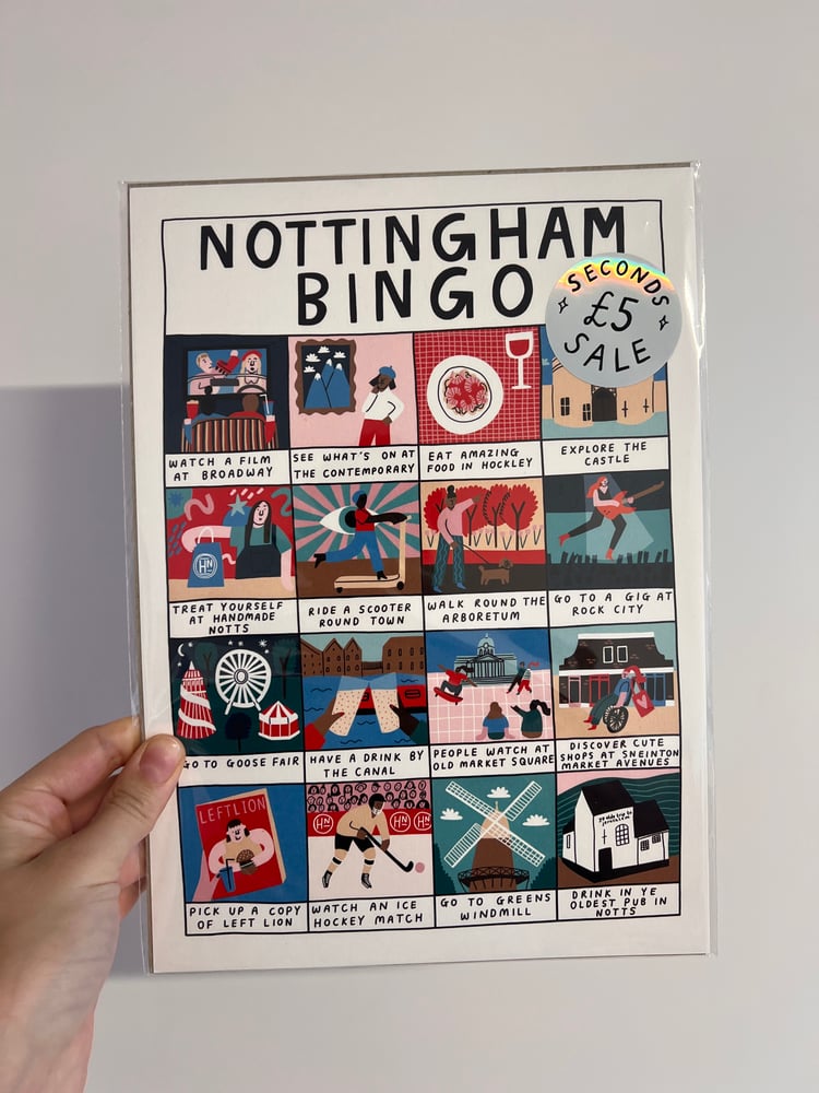 Image of *SUPER SECONDS* Nottingham Bingo A4 Print
