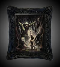 Image 2 of "Swamp Demon- Frazetta Tribute" 8x10" Framed Oil Study