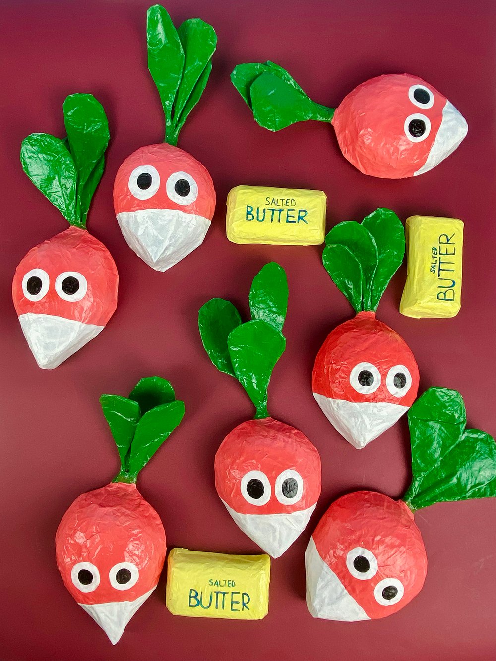Image of WALL MASK PAPER - RADISHES AND SALTED BUTTER