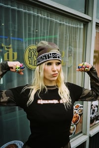 Image 2 of REVERSIBLE  STUDDED LOGO BEANIE