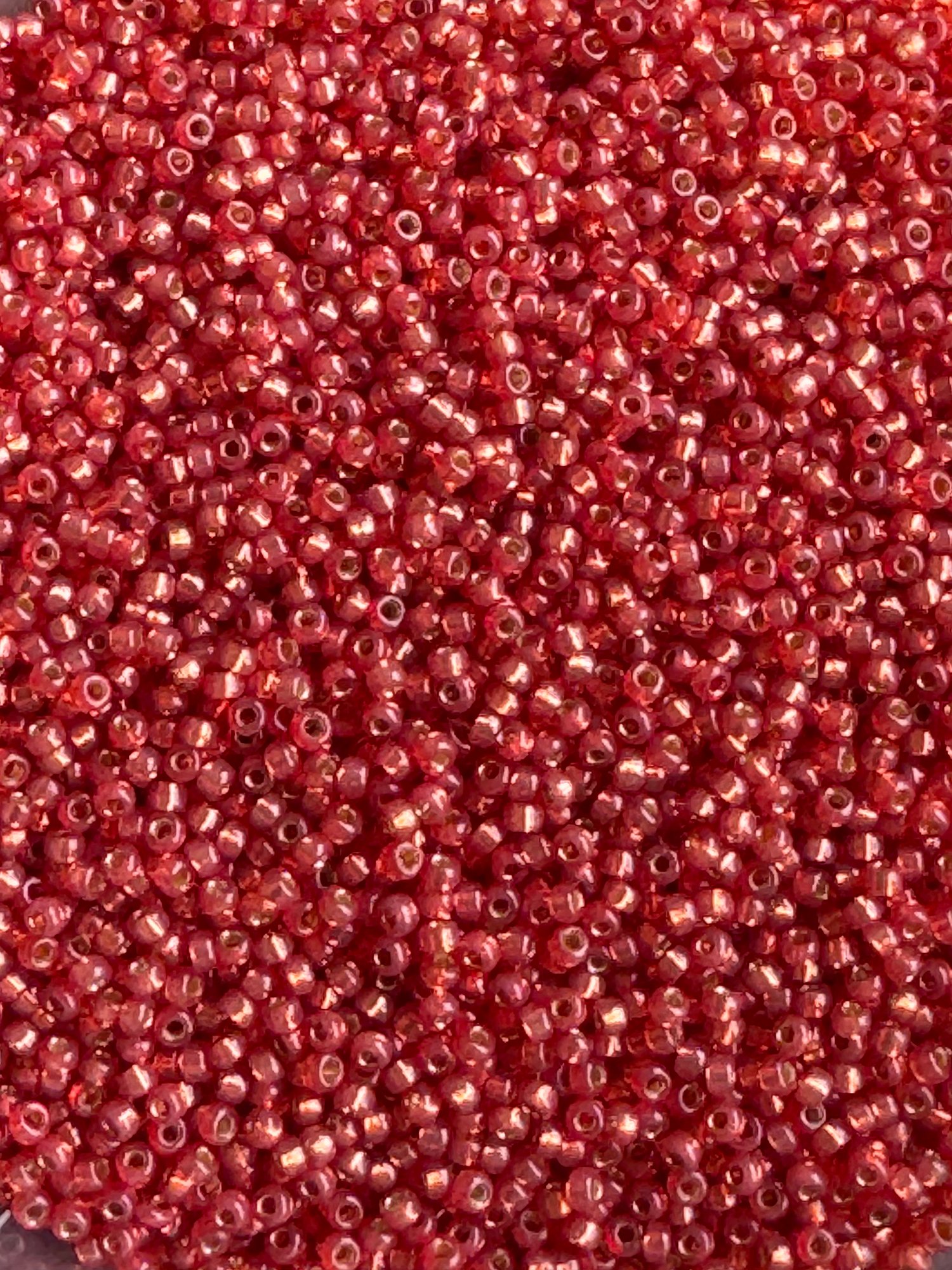 Duarcoat Silverlined dyed watermelon, Miyuki seed beads str.11