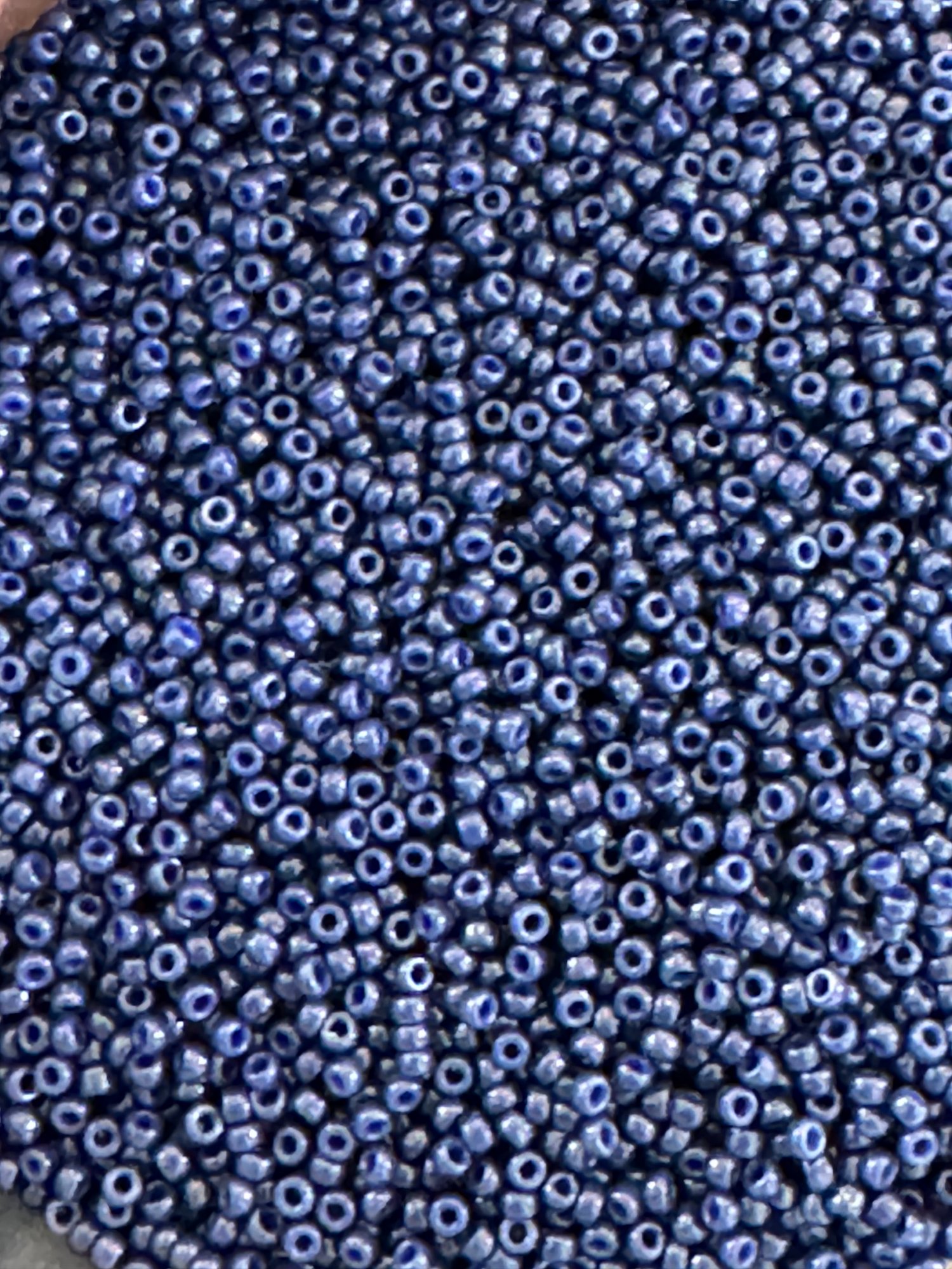 Duracoat opaque dyed navy blue, Miyuki seed beads str.11