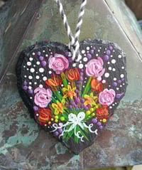 Image 1 of Bouquet medium slate heart