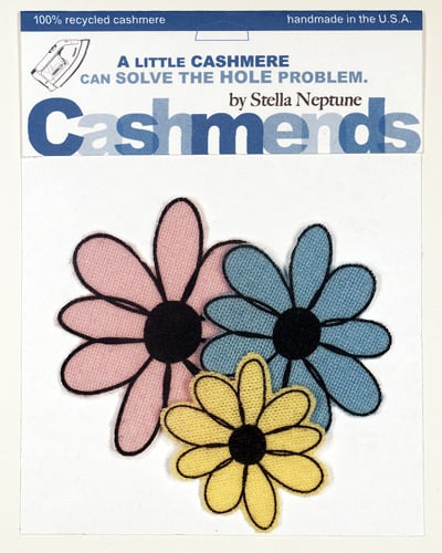 Image of Iron-on Cashmere Flowers - Baby Pink/Baby Blue/Baby Yellow