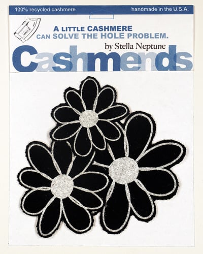 Image of Iron-on Cashmere Flowers - Black