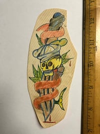 Image 1 of 1970’s hand colored original pork chop flash sailor dagger