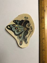 Image 1 of 1970’s Spaulding & Roger’s hand colored original production pork chop flash butterfly lady