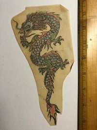 Image 1 of 1970’s hand drawn original dragon flash art on tracing paper