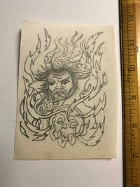 Image 1 of Hand Drawn 1980’s Wizard flash sketch by the Renegade