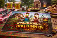 Image 1 of Winner Winner BBQ Dinner 11x8in Tempered Glass Cutting Board