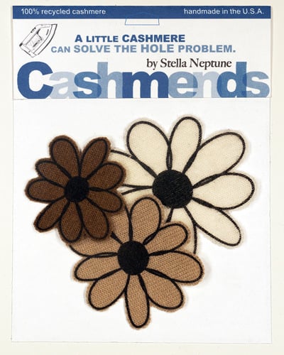 Image of Iron-on Cashmere Flowers - Brown/Beige/Cream