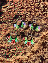 Image 3 of Boucles d’oreilles « Éventail » rouge et vert