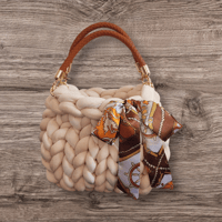 Image 1 of Medium Hand-Knitted Handbag (made to order)