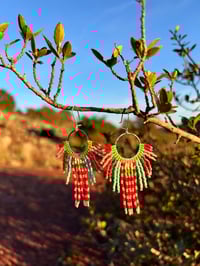 Image 1 of Boucles d’oreilles « Totem » rouge et vert