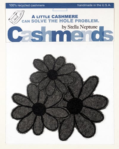 Image of Iron-on Cashmere Flowers - Dark Gray