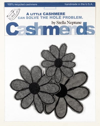 Image of Iron-on Cashmere Flowers - Medium Gray