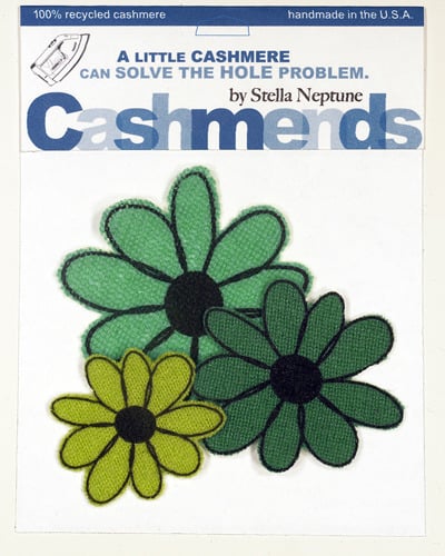 Image of Iron-on Cashmere Flowers - Triple Green