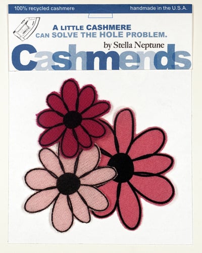 Image of Iron-on Cashmere Flowers - Triple Pink