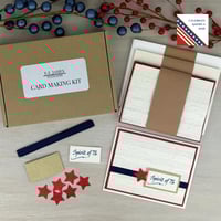 Image 1 of Patriotic Card Making Kit for Adults to DIY 6 Americana Greeting Cards, Fourth of July Beginner C...