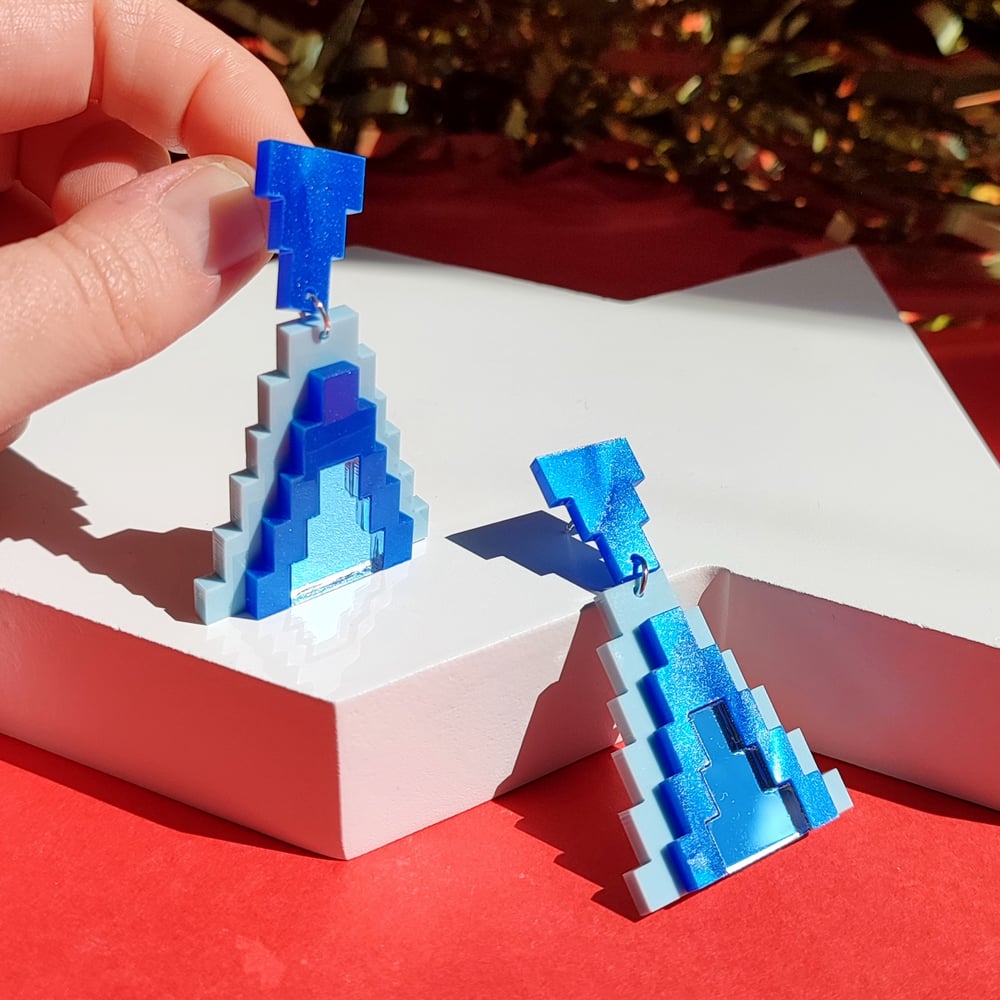 Image of Aztec Pyramid Statement  - Sky BlueEarrings