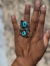 Turquoise floral Daisy  Ring