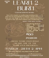 Learn 2 Burn Custom Serving/ Cutting Borad 