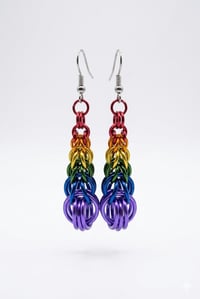 Rainbow Chainmaille Earrings