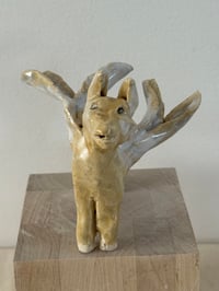 Image 1 of Donkey Prayer Angel: yellow white wings