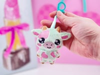 Image 1 of Mint Chibi Cow Cute Bag Charm Plushie