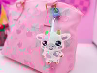 Image 2 of Mint Chibi Cow Cute Bag Charm Plushie