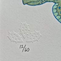 Image 2 of Sugar Skull Sea Turtle Limited Edition Gocco Screenprint 