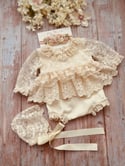 The Little Olivia Heirloom: Newborn Soft Tulle Lace Romper